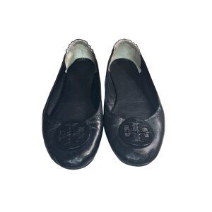 Tory Burch Minnie Flats Womens 8 M Black Soft Leather Ballet Slip On